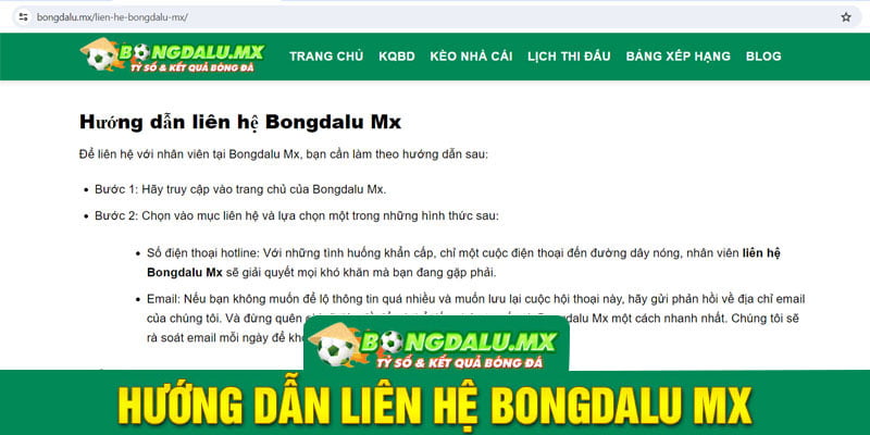 Hướng dẫn liên hệ Bongdalu Mx